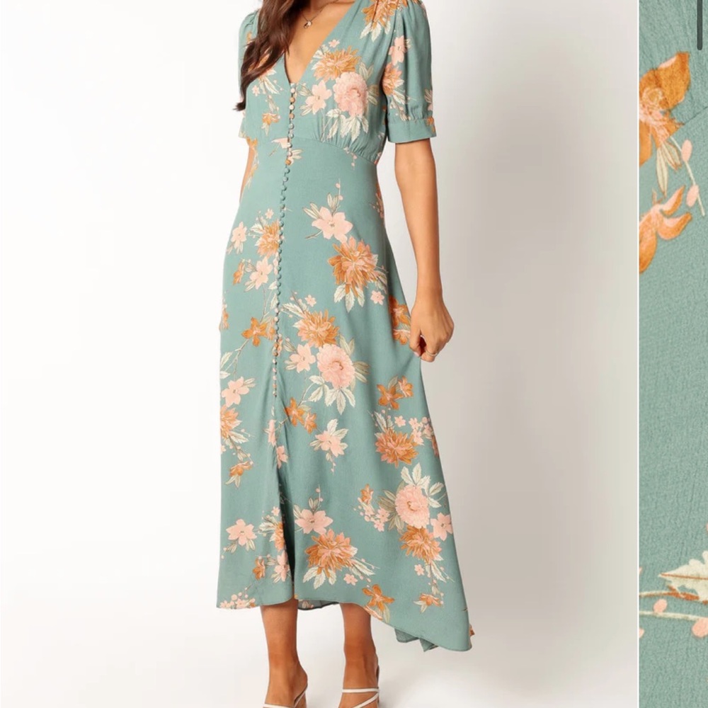 Petal and Pup Sage MIDI Dress